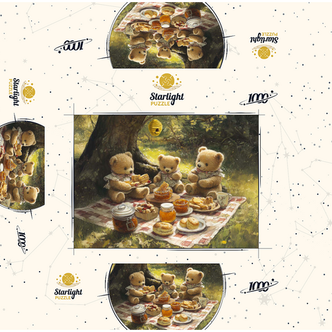 Adorable Teddy Bear Picnic in a Sunny Forest 1000 Jigsaw Puzzle box 3D Modell