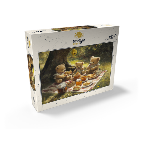 Adorable Teddy Bear Picnic in a Sunny Forest 100 Jigsaw Puzzle box view2