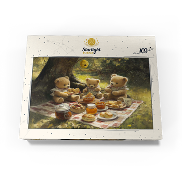 Adorable Teddy Bear Picnic in a Sunny Forest 100 Jigsaw Puzzle box view3