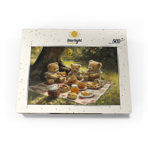 Adorable Teddy Bear Picnic in a Sunny Forest 500 Jigsaw Puzzle box view3
