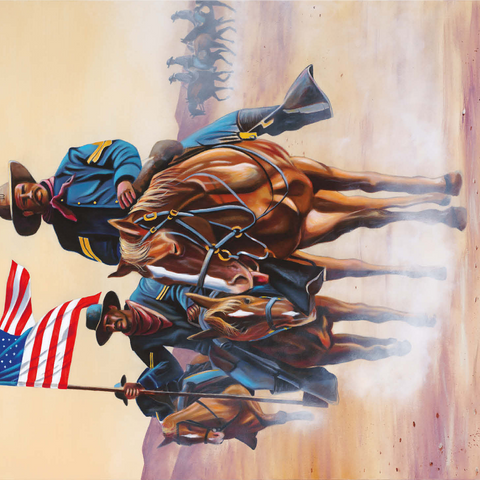 African American Buffalo Soldiers in Desert March 1000 Jigsaw Puzzle 3D Modell