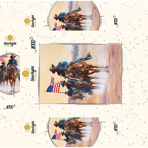 African American Buffalo Soldiers in Desert March 1000 Jigsaw Puzzle box 3D Modell