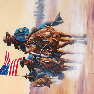 African American Buffalo Soldiers in Desert March 100 Jigsaw Puzzle 3D Modell