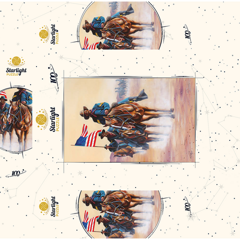 African American Buffalo Soldiers in Desert March 100 Jigsaw Puzzle box 3D Modell