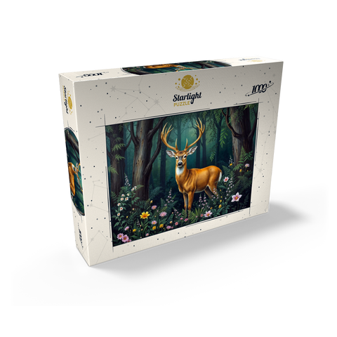 Majestic Deer in a Serene Forest with Wildflowers 1000 Jigsaw Puzzle box view2