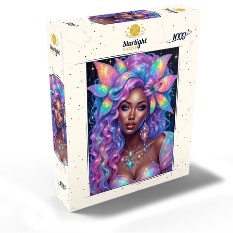 Celestial Goddess with Rainbow Hair and Cosmic Jewelry 1000 Jigsaw Puzzle box view2