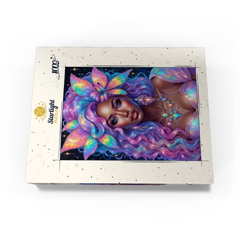 Celestial Goddess with Rainbow Hair and Cosmic Jewelry 1000 Jigsaw Puzzle box view3