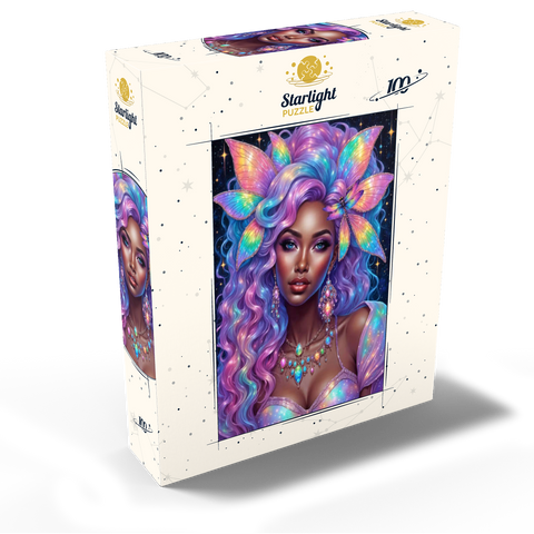 Celestial Goddess with Rainbow Hair and Cosmic Jewelry 100 Jigsaw Puzzle box view2