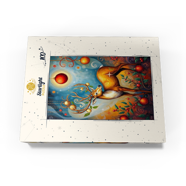 Festive Christmas Deer with Ornaments and Holly 100 Jigsaw Puzzle box view3