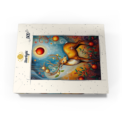 Festive Christmas Deer with Ornaments and Holly 500 Jigsaw Puzzle box view3