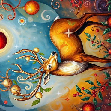 Festive Christmas Deer with Ornaments and Holly 500 Jigsaw Puzzle 3D Modell