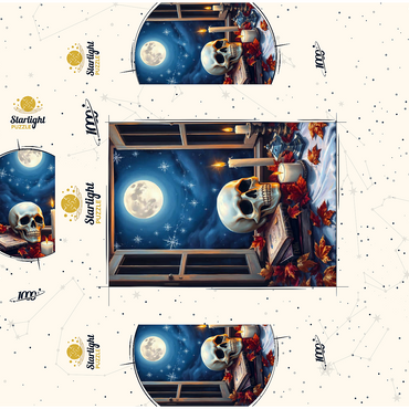 Mystical Still Life with Skull, Candles, and Full Moon 1000 Jigsaw Puzzle box 3D Modell