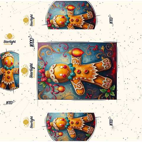 Festive Gingerbread Ornament with Holiday Decor 1000 Jigsaw Puzzle box 3D Modell