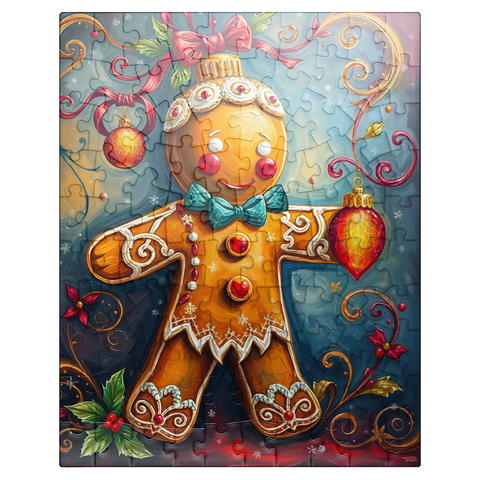 puzzleplate Festive Gingerbread Ornament with Holiday Decor 100 Jigsaw Puzzle