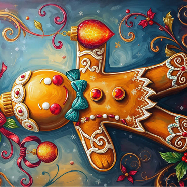 Festive Gingerbread Ornament with Holiday Decor 100 Jigsaw Puzzle 3D Modell