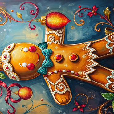 Festive Gingerbread Ornament with Holiday Decor 500 Jigsaw Puzzle 3D Modell
