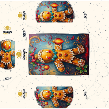 Festive Gingerbread Ornament with Holiday Decor 500 Jigsaw Puzzle box 3D Modell