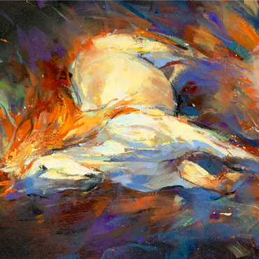 Fiery White Stallion in Motion 1000 Jigsaw Puzzle 3D Modell