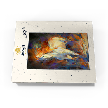 Fiery White Stallion in Motion 100 Jigsaw Puzzle box view3