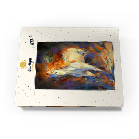 Fiery White Stallion in Motion 100 Jigsaw Puzzle box view3