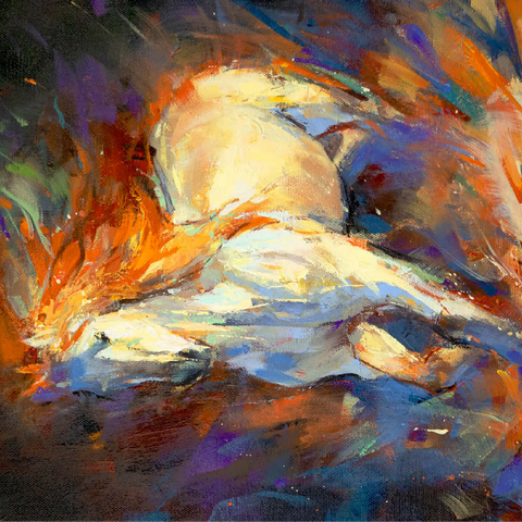 Fiery White Stallion in Motion 100 Jigsaw Puzzle 3D Modell