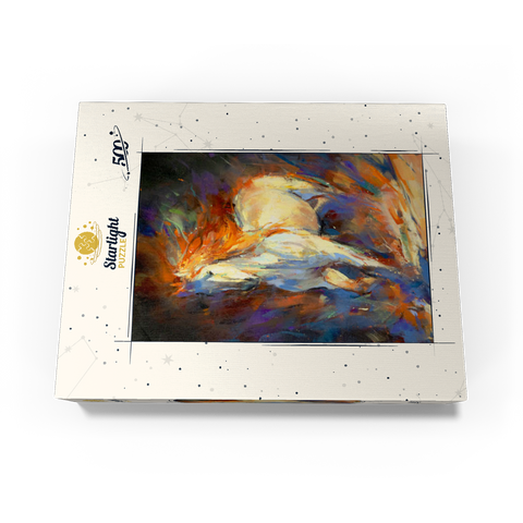 Fiery White Stallion in Motion 500 Jigsaw Puzzle box view3