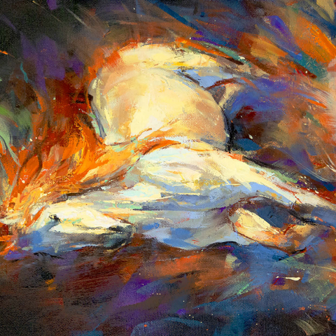 Fiery White Stallion in Motion 500 Jigsaw Puzzle 3D Modell