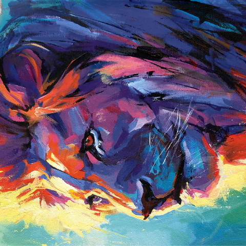 Vibrant Portrait of a Majestic Lion 100 Jigsaw Puzzle 3D Modell