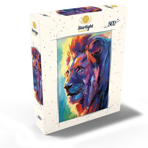 Vibrant Portrait of a Majestic Lion 500 Jigsaw Puzzle box view2