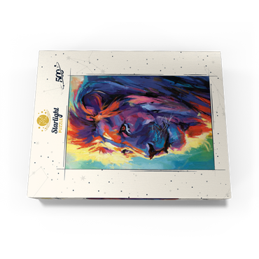 Vibrant Portrait of a Majestic Lion 500 Jigsaw Puzzle box view3