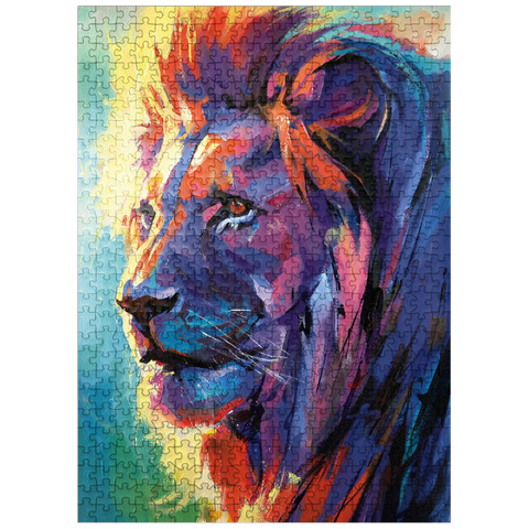 puzzleplate Vibrant Portrait of a Majestic Lion 500 Jigsaw Puzzle