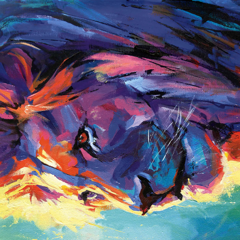 Vibrant Portrait of a Majestic Lion 500 Jigsaw Puzzle 3D Modell