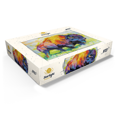 Colorful American Bison in Abstract Style 1000 Jigsaw Puzzle box view1