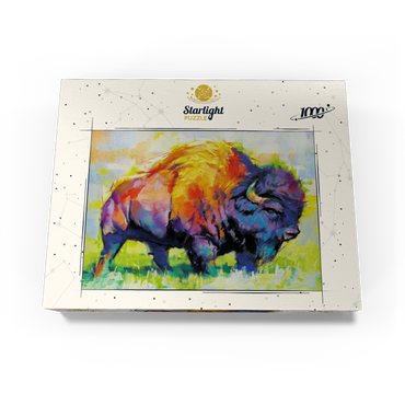 Colorful American Bison in Abstract Style 1000 Jigsaw Puzzle box view3