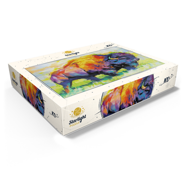 Colorful American Bison in Abstract Style 100 Jigsaw Puzzle box view1