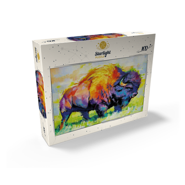 Colorful American Bison in Abstract Style 100 Jigsaw Puzzle box view2
