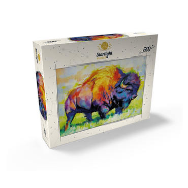 Colorful American Bison in Abstract Style 500 Jigsaw Puzzle box view2