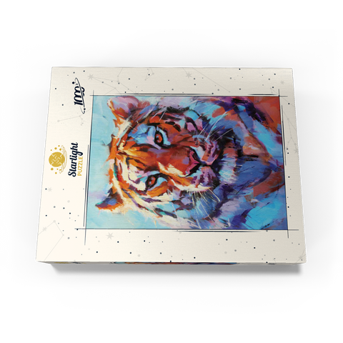 Vibrant Bengal Tiger Expressionist Portrait 1000 Jigsaw Puzzle box view3