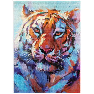 puzzleplate Vibrant Bengal Tiger Expressionist Portrait 1000 Jigsaw Puzzle