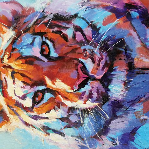 Vibrant Bengal Tiger Expressionist Portrait 1000 Jigsaw Puzzle 3D Modell