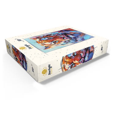 Vibrant Bengal Tiger Expressionist Portrait 100 Jigsaw Puzzle box view1