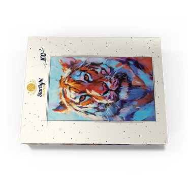 Vibrant Bengal Tiger Expressionist Portrait 100 Jigsaw Puzzle box view3