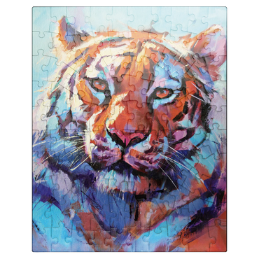 puzzleplate Vibrant Bengal Tiger Expressionist Portrait 100 Jigsaw Puzzle