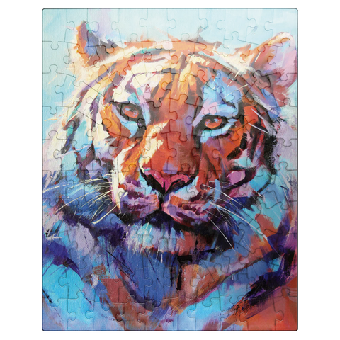 puzzleplate Vibrant Bengal Tiger Expressionist Portrait 100 Jigsaw Puzzle