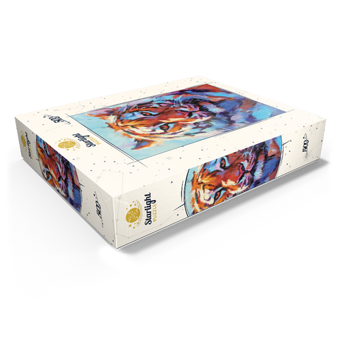 Vibrant Bengal Tiger Expressionist Portrait 500 Jigsaw Puzzle box view1