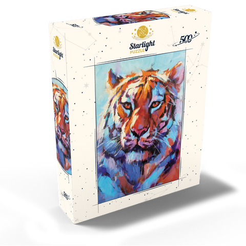 Vibrant Bengal Tiger Expressionist Portrait 500 Jigsaw Puzzle box view2