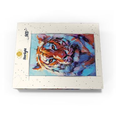 Vibrant Bengal Tiger Expressionist Portrait 500 Jigsaw Puzzle box view3