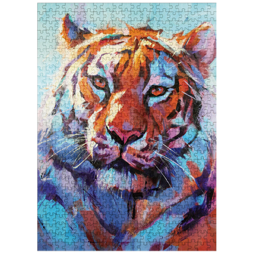 puzzleplate Vibrant Bengal Tiger Expressionist Portrait 500 Jigsaw Puzzle