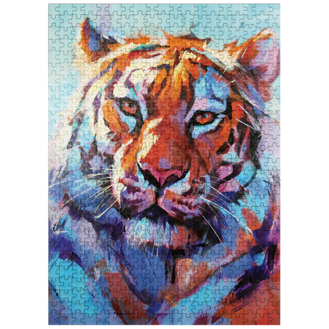 puzzleplate Vibrant Bengal Tiger Expressionist Portrait 500 Jigsaw Puzzle