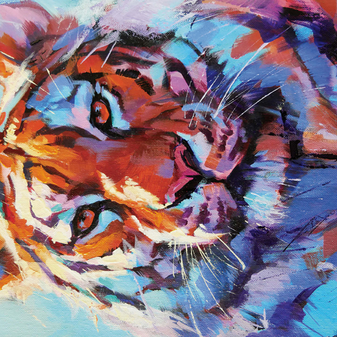 Vibrant Bengal Tiger Expressionist Portrait 500 Jigsaw Puzzle 3D Modell